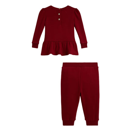 Polo Ralph Lauren Baby Polo Bear Fleece Sweatshirt & Pant Set Holiday Red