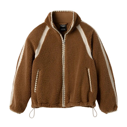 UGG Women's Nikia Crochet UGGfluff Jacket Chestnut