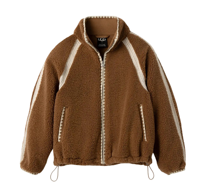 UGG Women's Nikia Crochet UGGfluff Jacket Chestnut