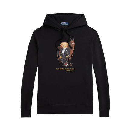 Polo Ralph Lauren Men's Polo Bear Fleece Hoodie Polo Black