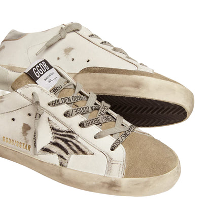 Golden Goose Women's Super Star with Zebra Print Pony Skin Star