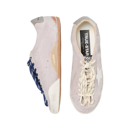 Golden Goose Women's True Star in Pastel Pink Suede with Silver Star