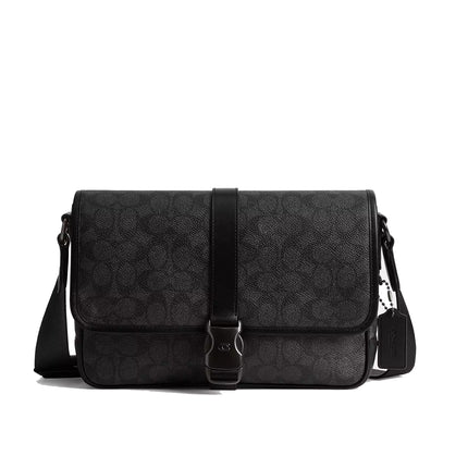 Coach Unisex League Messenger Bag In Signature Canvas Charcoal