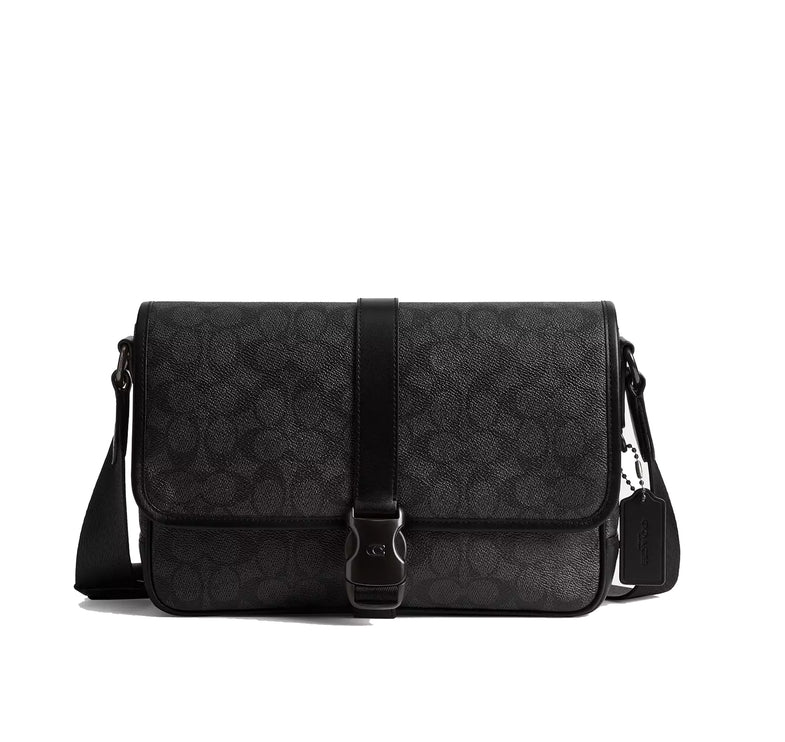 Coach Unisex League Messenger Bag In Signature Canvas Charcoal