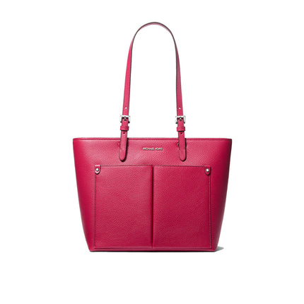 Michael Kors Women's Jet Set Medium Pocket Tote Bag Dark Raspberry