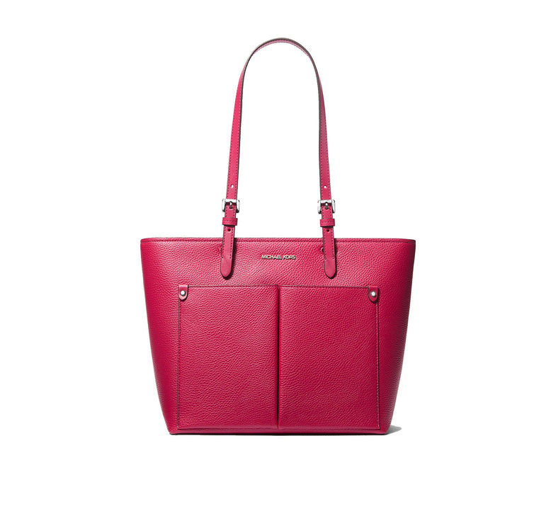 Michael Kors Women's Jet Set Medium Pocket Tote Bag Dark Raspberry