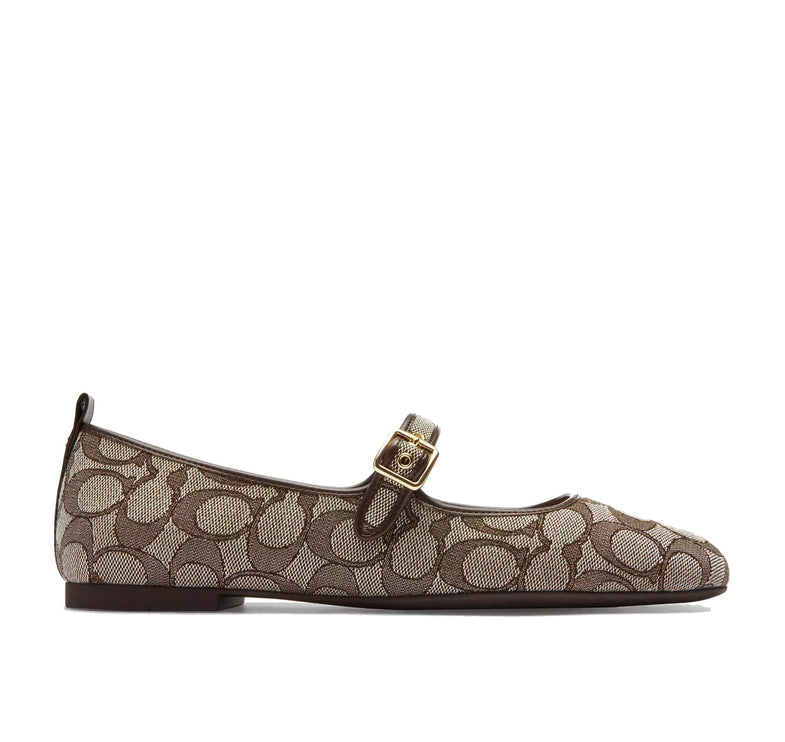 Coach Women's  C Rivet Mary Jane In Signature Jacquard Oak/Maple
