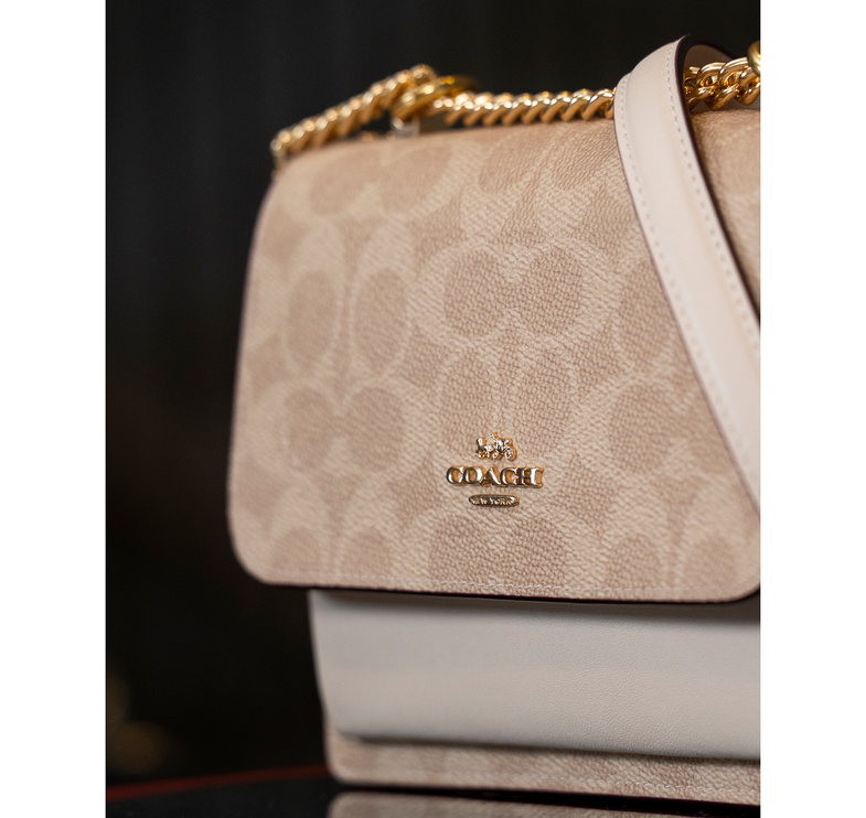 Coach Women's Mini Klare Crossbody Bag In Signature Canvas Gold/Sand/Chalk