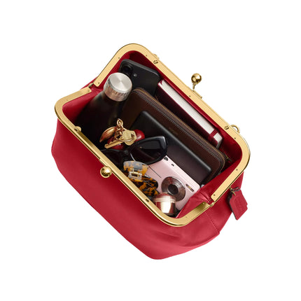 Coach Women's Kisslock Frame Bag 27 Brass/Poppy