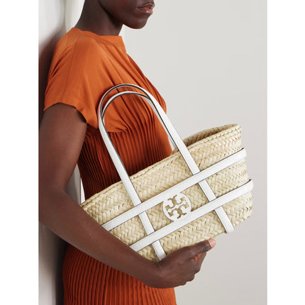 Tory Burch Women's Ella Small Woven Straw Tote Neutral