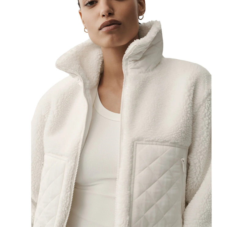 alo Women's Sherpa Edge Bomber Ivory