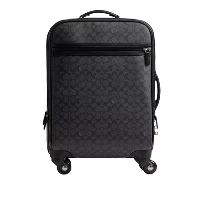 Coach Unisex Wheeled Carry On In Signature Canvas Charcoal