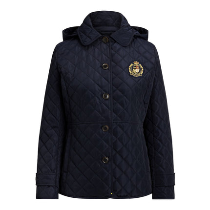 Polo Ralph Lauren Women's Crest-Patch Quilted Hooded Jacket Dark Navy