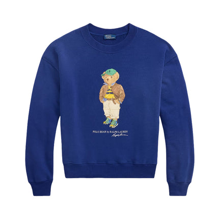Polo Ralph Lauren Women's Polo Bear Lightweight Fleece Crewneck Blue Yacht