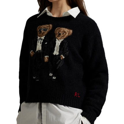 Polo Ralph Lauren Women's The Ralph & Ricky Tuxedo Bear Sweater Polo Black Multi - Hızlı Teslimat