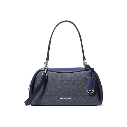 Michael Kors Women's Cecily Small Signature Logo Shoulder Bag Admiral/Silver