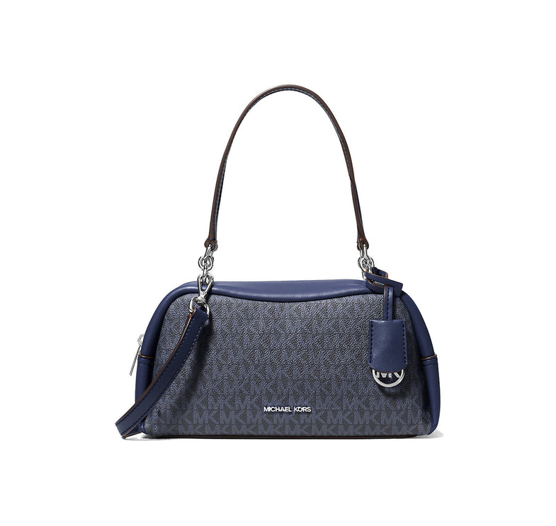 Michael Kors Women's Cecily Small Signature Logo Shoulder Bag Admiral/Silver