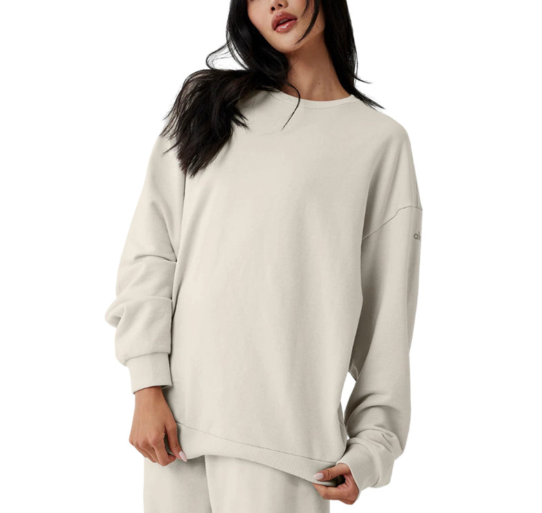 alo Women's Chill Crew Neck Pullover Bone