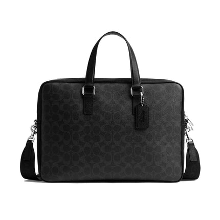 Coach Unisex Caden Brief Bag In Signature Canvas Black