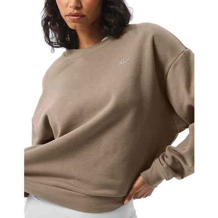 alo Women's Accolade Crew Neck Pullover Gravel