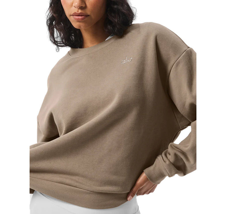 alo Women's Accolade Crew Neck Pullover Gravel