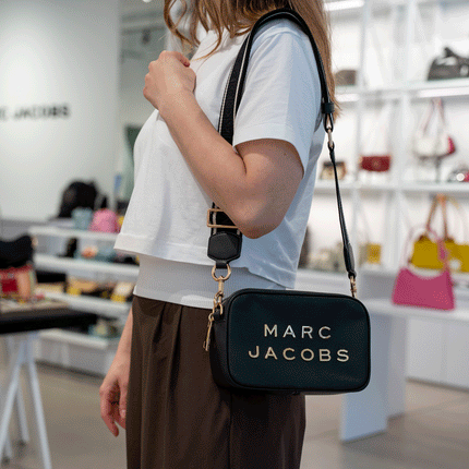Marc Jacobs Women's Flash Leather Crossbody Bag Colorblock Black/Gold