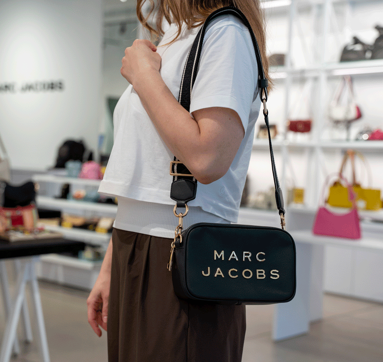 Marc Jacobs Women's Flash Leather Crossbody Bag Colorblock Black/Gold
