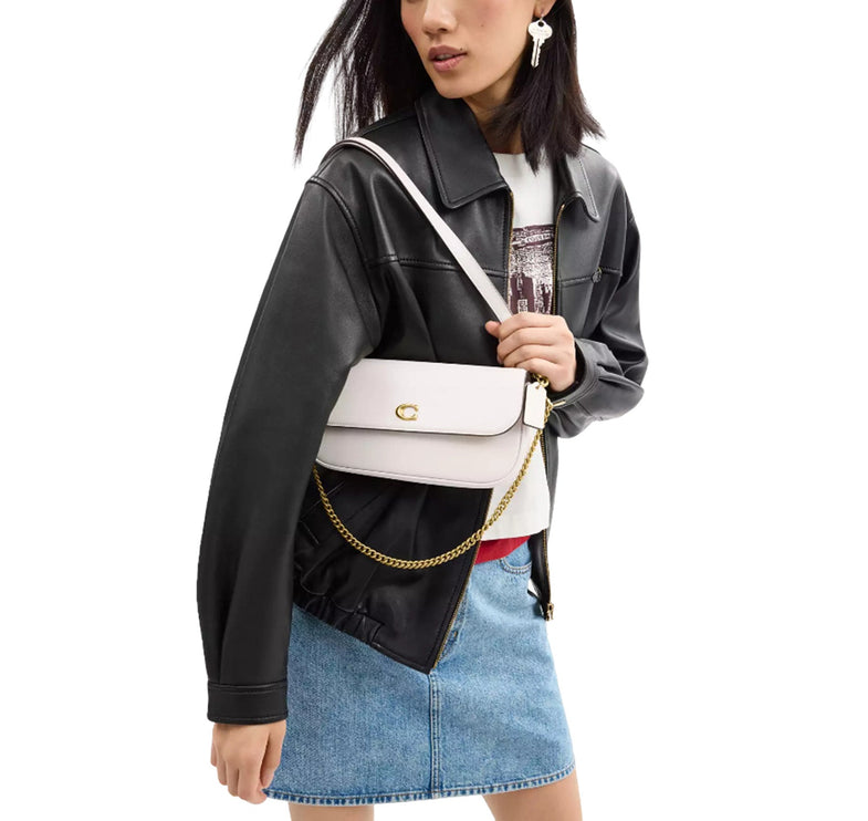 Coach Women's Brook Flap Chain Bag Brass/Chalk
