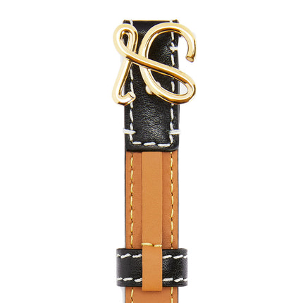 Loewe Women's Belt in Smooth Calfskin Black/Gold