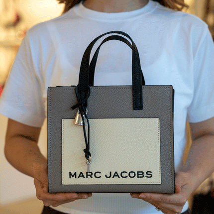 Marc Jacobs Women's Mini Grind Colorblock Leather Tote Grey Multi