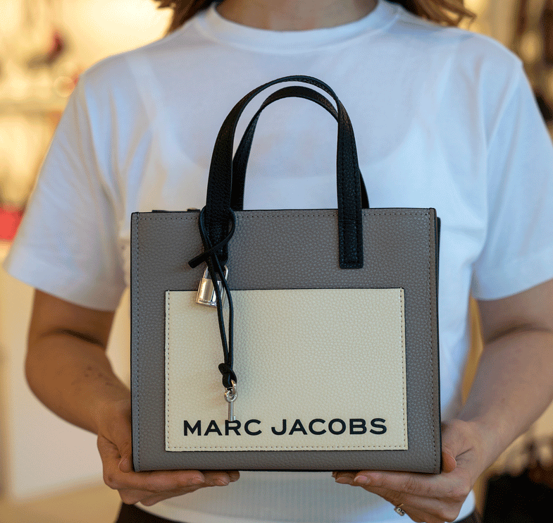 Marc Jacobs Women's Mini Grind Colorblock Leather Tote Grey Multi