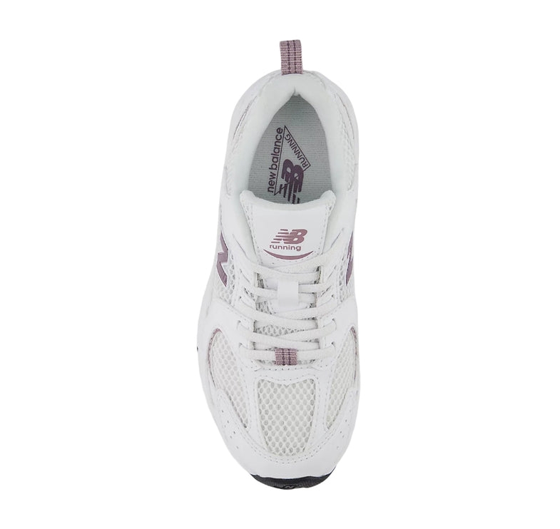 New Balance Little Kids 530 White with Dark Ice Wine PZ530SR