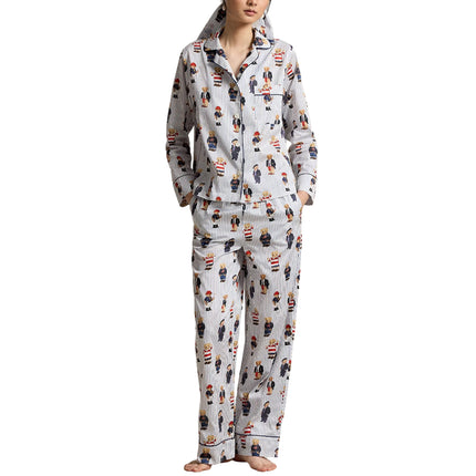 Polo Ralph Lauren Women's Polo Bear Cotton Sateen Pajama Set Evergreen