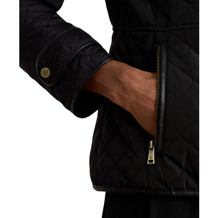 Polo Ralph Lauren Women's Crest-Patch Quilted Funnelneck Jacket Black