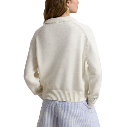 Polo Ralph Lauren Women's Polo Bear Performance Polo Sweater White Splash Multi