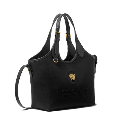 Versace Women's La Medusa Canvas Mini Tote Black
