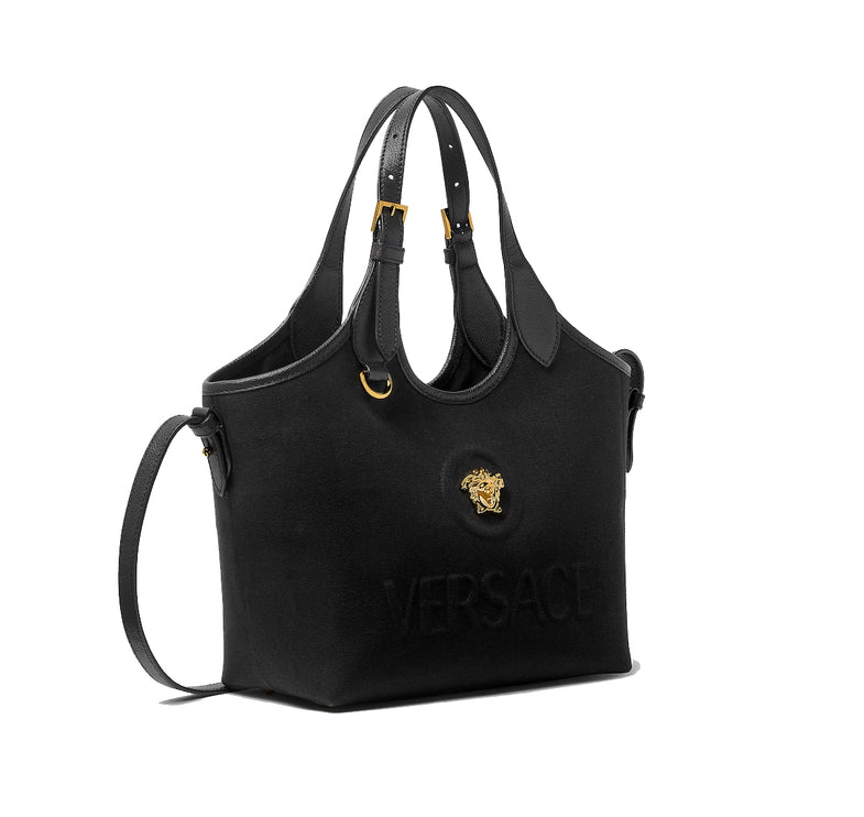 Versace Women's La Medusa Canvas Mini Tote Black