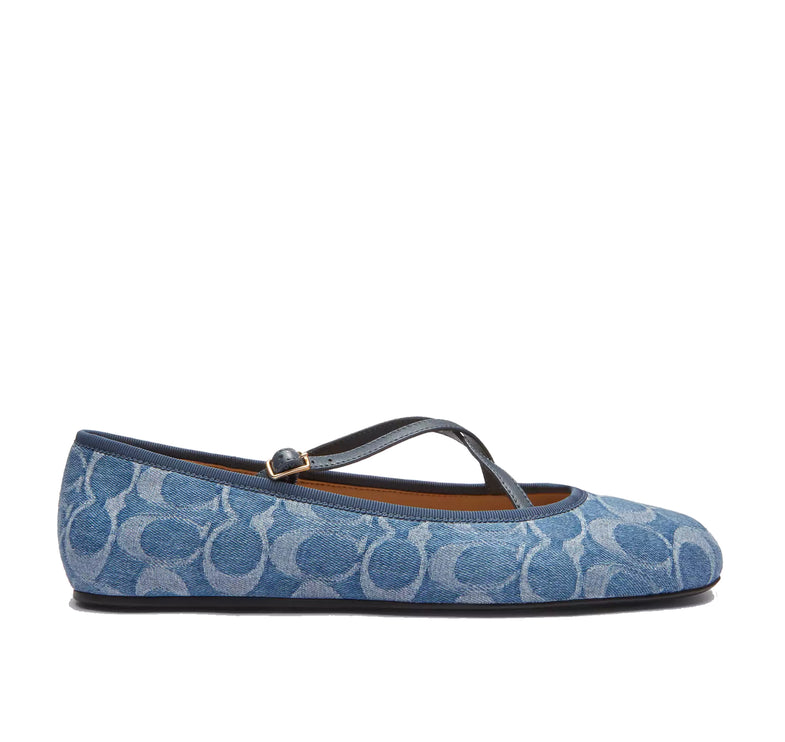 Coach Women's Phoebe Ballet Flat In Signature Denim Indigo