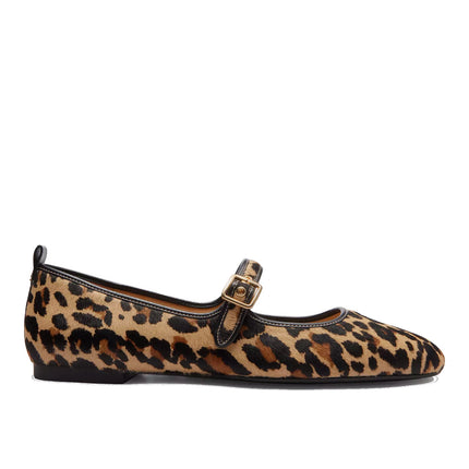 Coach Women's C Rivet Mary Jane With Leopard Print Tan/Black