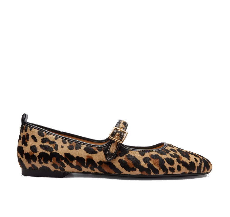 Coach Women's C Rivet Mary Jane With Leopard Print Tan/Black
