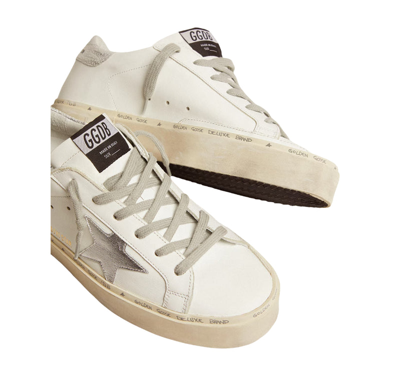 Golden Goose Women's Hi Star with Star and Metallic Silver Heel
