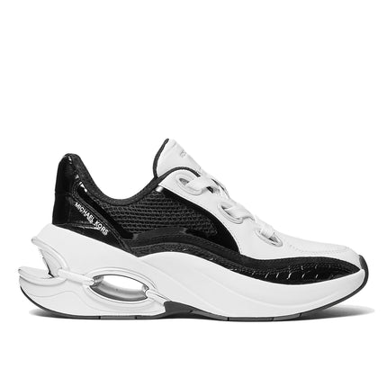 Michael Kors Women's Toni Mixed-Media Trainer Black/White