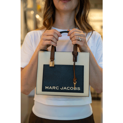 Marc Jacobs Women's Mini Grind Colorblock Leather Tote Sand Shell