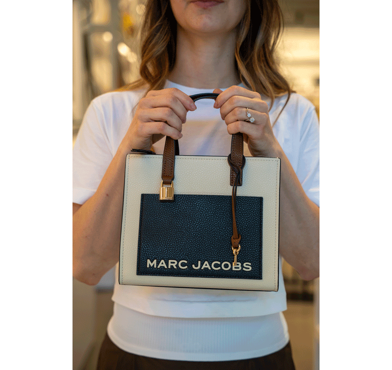 Marc Jacobs Women's Mini Grind Colorblock Leather Tote Sand Shell