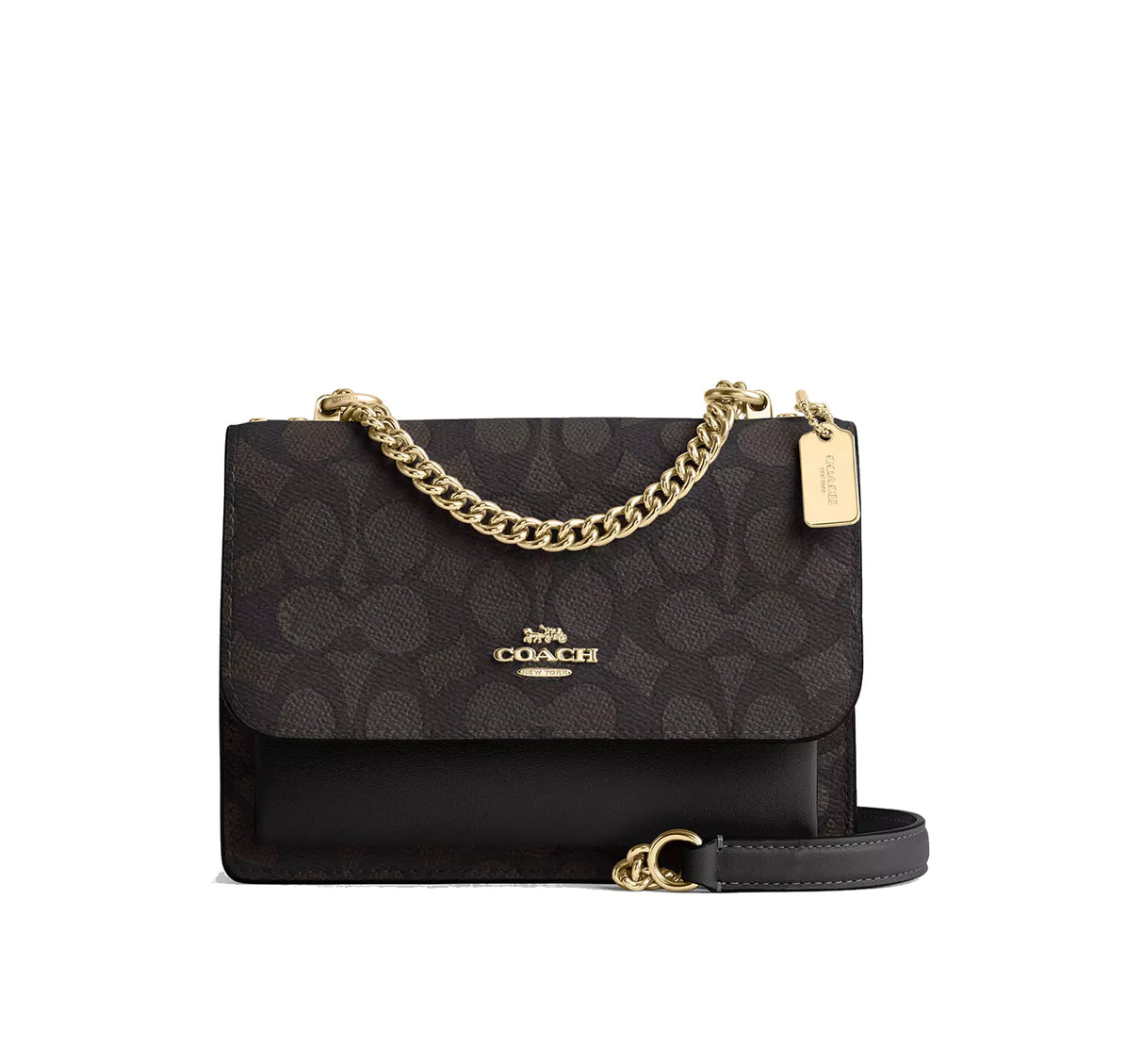 Coach Women's Mini Klare Crossbody Bag In Signature Canvas Gold/Walnut/Black