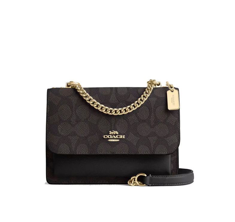 Coach Women's Mini Klare Crossbody Bag In Signature Canvas Gold/Walnut/Black