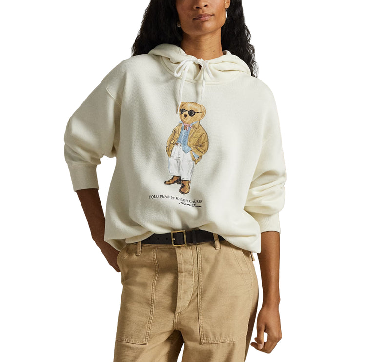 Polo Ralph Lauren Women's Polo Bear Fleece Hoodie Parchment Cream