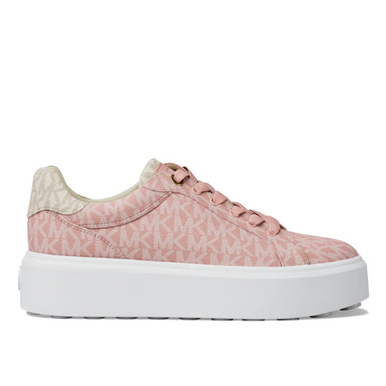 Michael Kors Women's Romey Metallic Two Tone Signature Logo Platform Sneaker Powder Blush