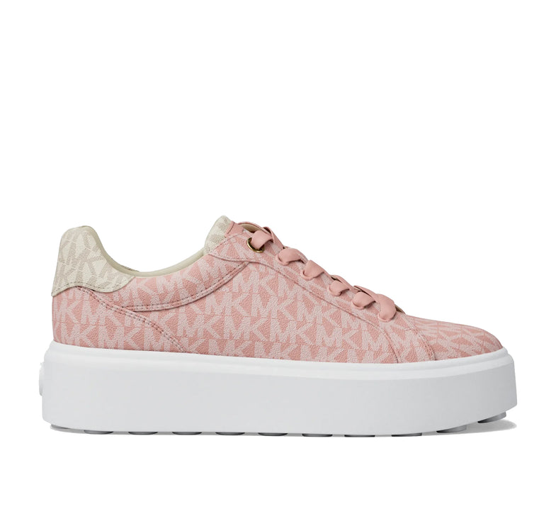 Michael Kors Women's Romey Metallic Two Tone Signature Logo Platform Sneaker Powder Blush