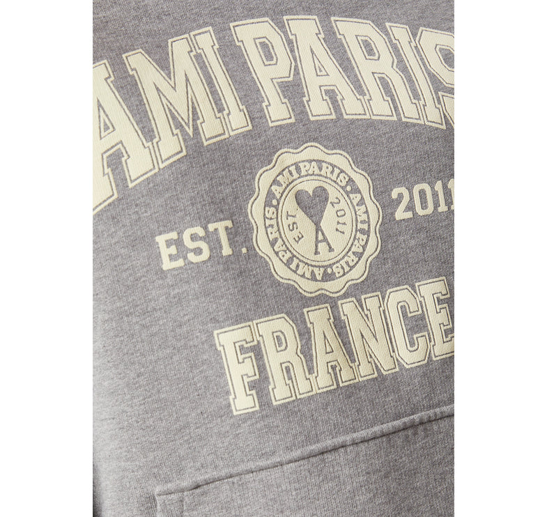AMI Alexandre Mattiussi Unisex France Hoodie Heather Grey
